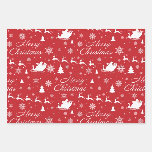 Feuille De Papier Cadeau Motif de Noël (Devant)