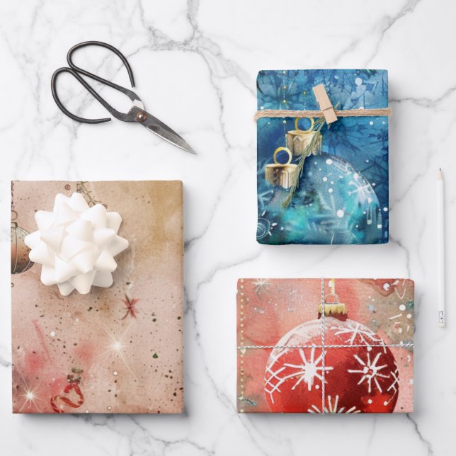 Feuille De Papier Cadeau Motif de Noël (Recto)