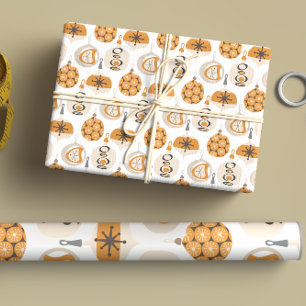 Feuille De Papier Cadeau Motif de Noël moderne du milieu du siècle