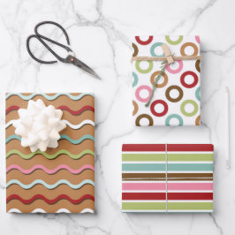 Feuille De Papier Cadeau Motif de pain d'épices rétro