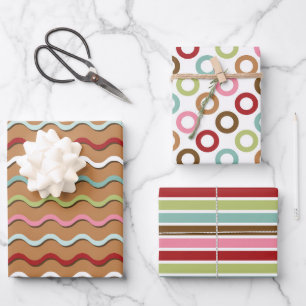 Feuille De Papier Cadeau Motif de pain d'épices rétro