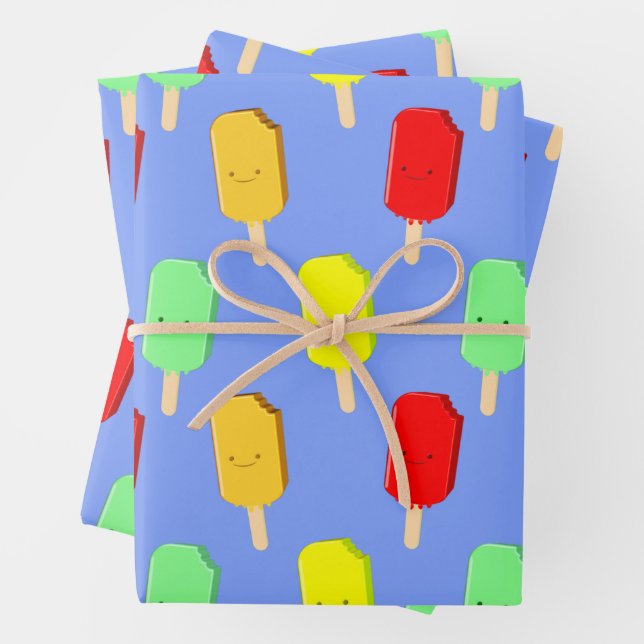 Feuille De Papier Cadeau Motif de pâte de glace de fruits (En situation)