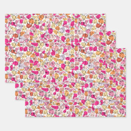Feuille De Papier Cadeau motif de poitrine rose amusant