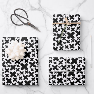 Feuille De Papier Cadeau Motif de projection de peinture noire