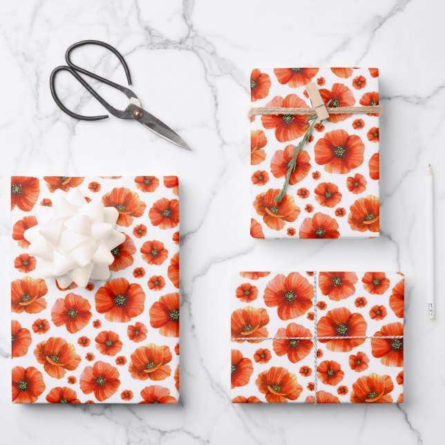 Feuille De Papier Cadeau Motif de puces d'aquarelle (Recto)