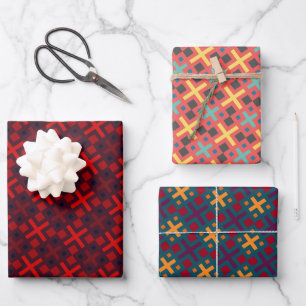 Feuille De Papier Cadeau Motif de rectangle géométrique couleur chic