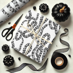 Feuille De Papier Cadeau Motif de serpent Vintage noir et blanc