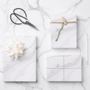 Feuille De Papier Cadeau Motif de texture en marbre gris