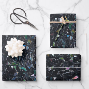 Feuille De Papier Cadeau Motif de verre teinté abstrait iridescent