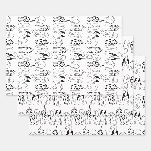 Feuille De Papier Cadeau Motif des boutons de chien (Lot)
