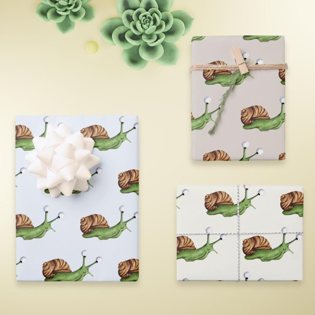 Feuille De Papier Cadeau Motif d'escargot mou (Créateur téléchargé)