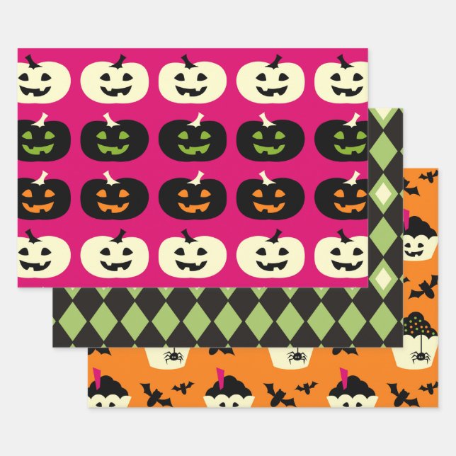 Feuille De Papier Cadeau Motif d'Halloween (Lot)