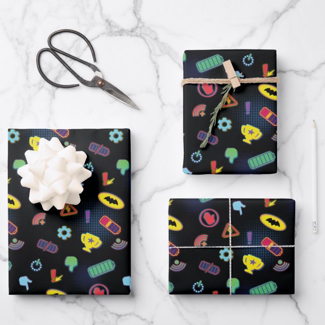 Feuille De Papier Cadeau Motif d'icône de véhicule Batwheel™ (Recto)