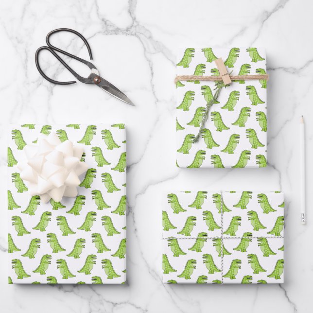 Feuille De Papier Cadeau Motif Dinosaur (Recto)
