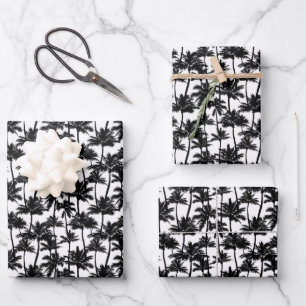 Feuille De Papier Cadeau Motif d'ombre Palm Tree