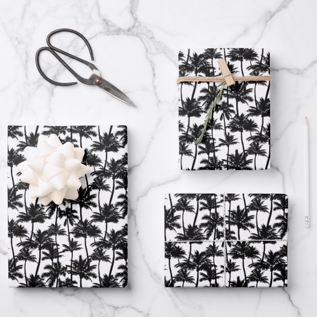 Feuille De Papier Cadeau Motif d'ombre Palm Tree (Recto)