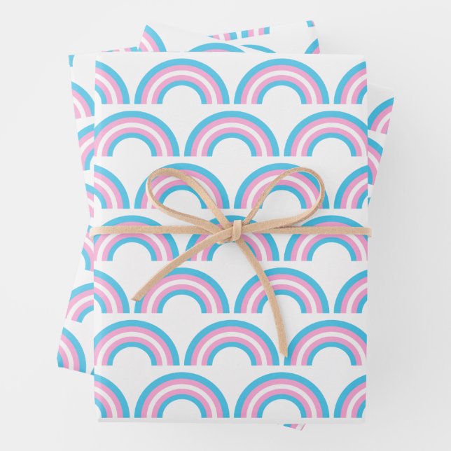 Feuille De Papier Cadeau Motif du drapeau de la fierté arc-en-ciel transgen (En situation)