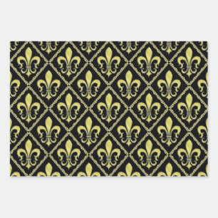 Feuille De Papier Cadeau Motif élégant de fleur de lis