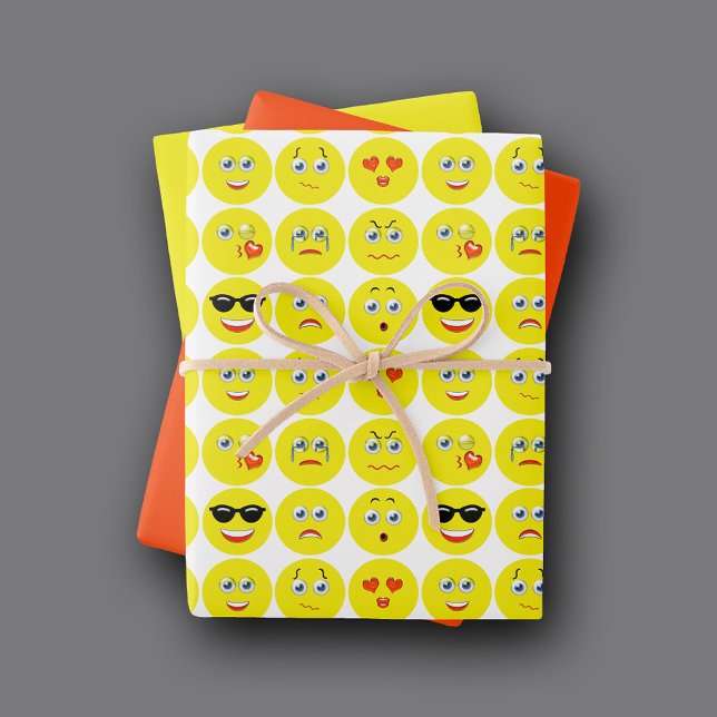 Feuille De Papier Cadeau Motif Emojis (Créateur téléchargé)