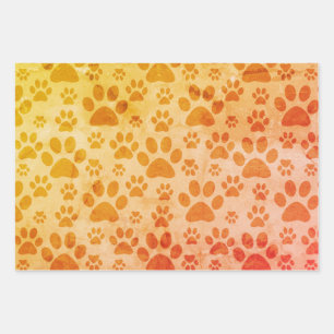 Feuille De Papier Cadeau Motif Empreinte de patte russe