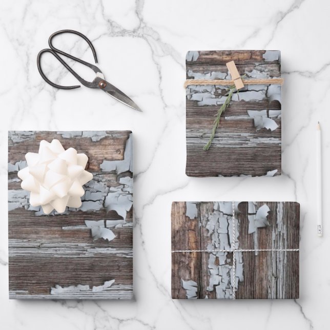 Feuille De Papier Cadeau motif en bois (Recto)