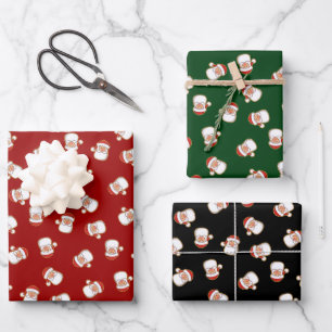 Feuille De Papier Cadeau Motif en chef père Noël