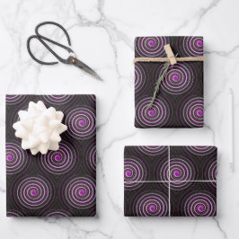 Feuille De Papier Cadeau Motif en spirale violette