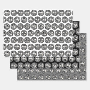 Feuille De Papier Cadeau Motif en tête d'émoticône en colère