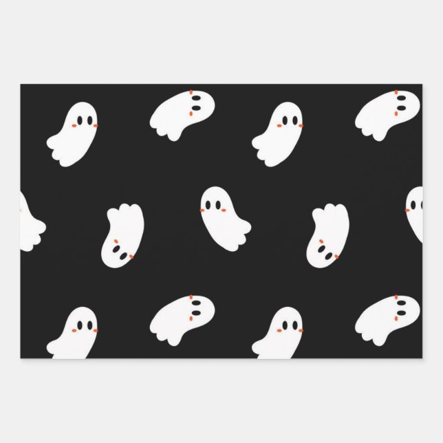 Feuille De Papier Cadeau Motif fantôme (Devant)