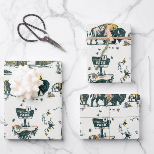 Feuille De Papier Cadeau Motif faunique du parc national Yellowstone