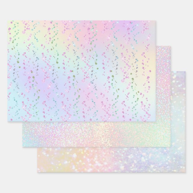 Feuille De Papier Cadeau motif faux parties scintillant (Lot)