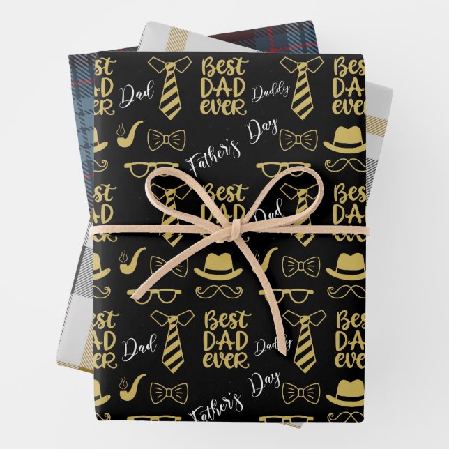 Feuille De Papier Cadeau Motif fête des pères (En situation)