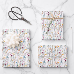 Feuille De Papier Cadeau Motif Fleur sauvage
