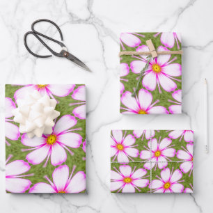 Feuille De Papier Cadeau Motif Fleurs Cosmos