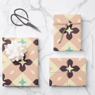 Feuille De Papier Cadeau Motif floral géométrique sans couture