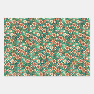 Feuille De Papier Cadeau Motif Floral Indien