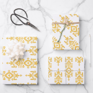 Feuille De Papier Cadeau Motif folklorique de l'impression Jamdani