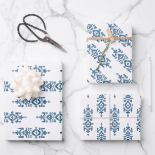 Feuille De Papier Cadeau Motif folklorique de l'impression Jamdani
