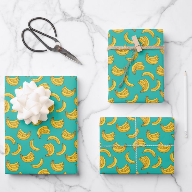 Feuille De Papier Cadeau Motif Fruit Banana (Recto)