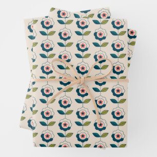 Feuille De Papier Cadeau Motif Fun Jardin Retro