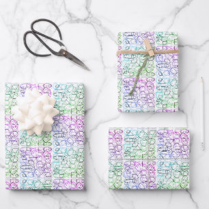 Feuille De Papier Cadeau Motif géométrique Abstrait   Carrelé et filtré  