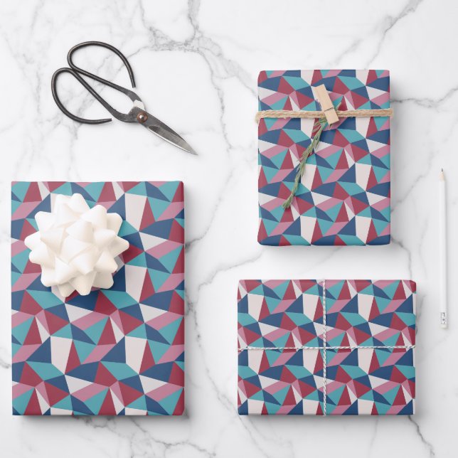 Feuille De Papier Cadeau Motif géométrique Abstrait triangle Origami (Recto)