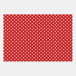 Feuille De Papier Cadeau Motif géométrique moderne rouge et blanc