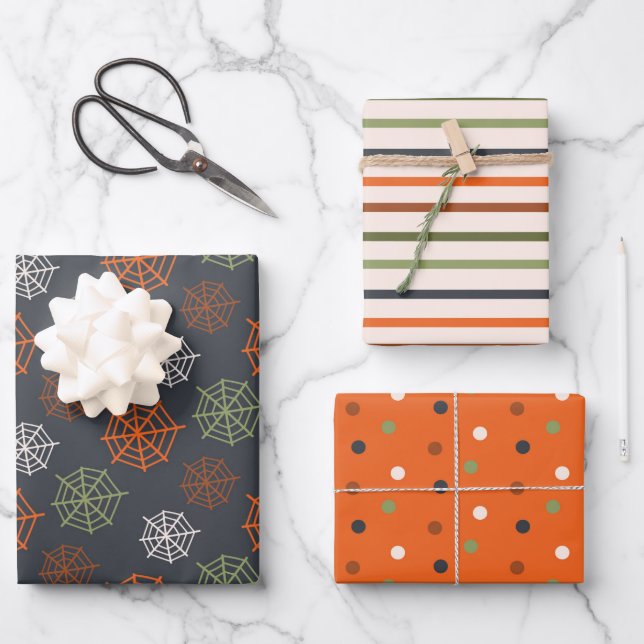 Feuille De Papier Cadeau Motif Halloween classique (Recto)