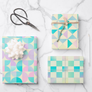 Feuille De Papier Cadeau Motif Holographique Iridescendant Pastel