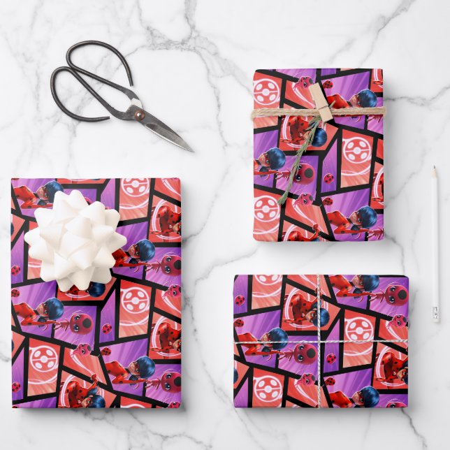 Feuille De Papier Cadeau Motif Ladybug & Tikki (Recto)