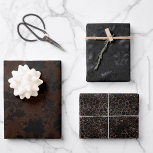 Feuille De Papier Cadeau Motif Léopard noir et Brown esthétique