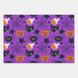 Feuille De Papier Cadeau Motif Mixte Halloween Coordination