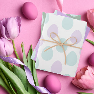 Feuille De Papier Cadeau Motif moderne Mint & Purple Pastel Oeufs   Pâques