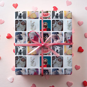 Feuille De Papier Cadeau Motif Multi Photo Carré Instagram